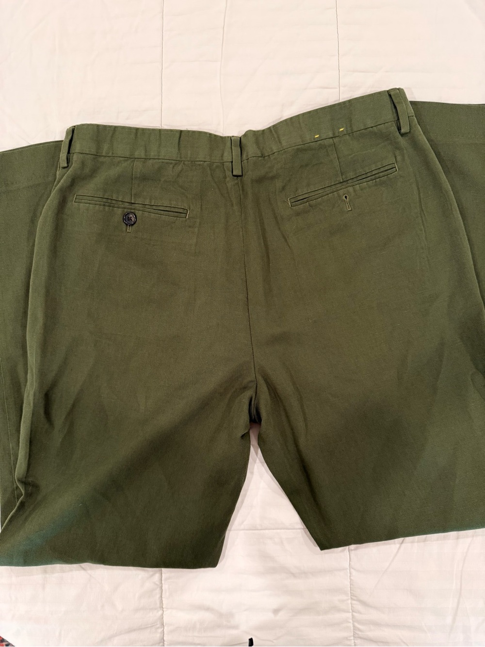 Banana Republic Men's Olive Green Tailored Slim Fit Trousers, Size 34R - Picture 7 of 7